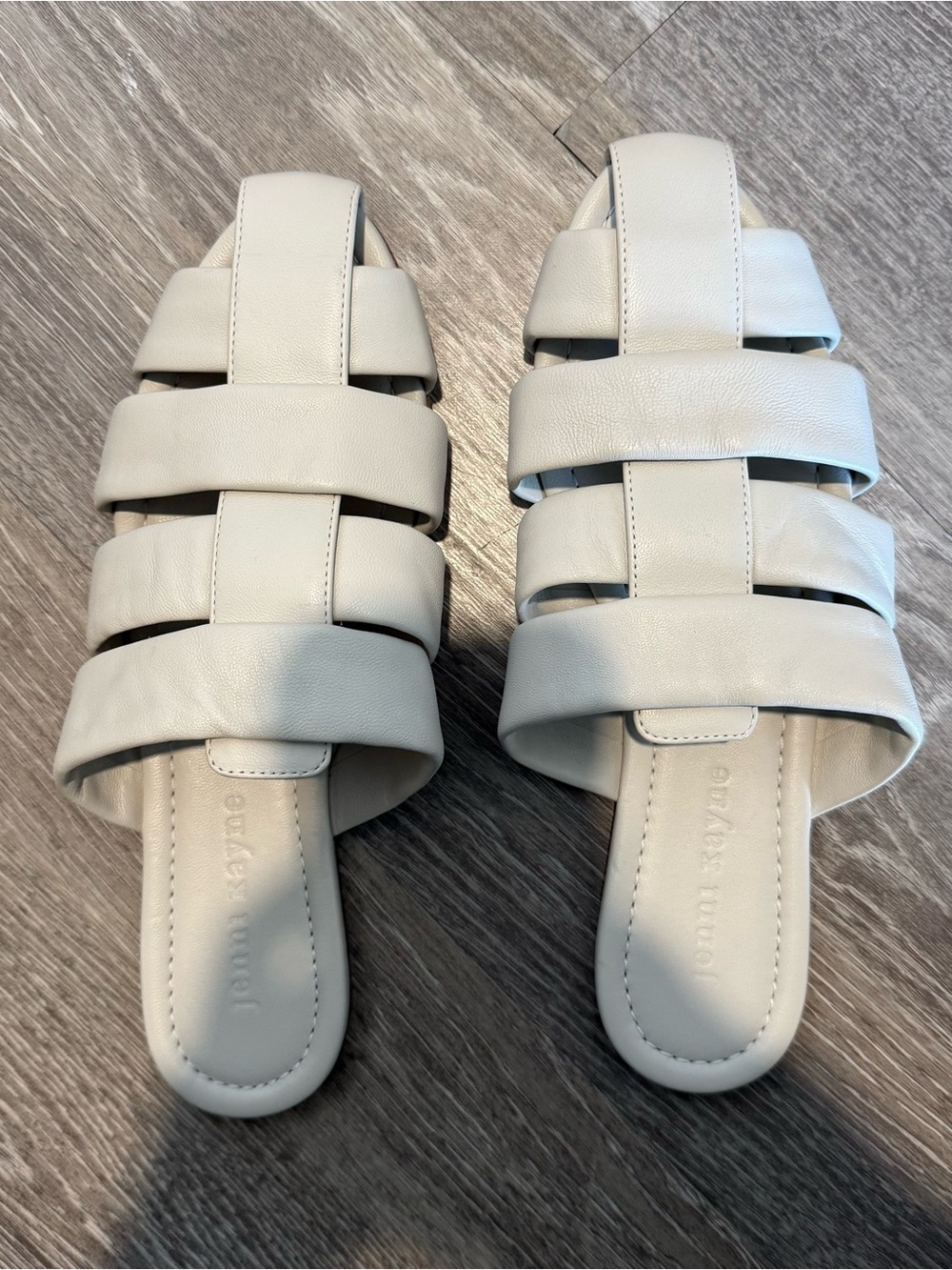 Jenni Kayne Cream Leather Fisherman Sandals